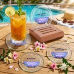 Midland VividPrint? Coasters - Set of 4 on Walnut Base - 2