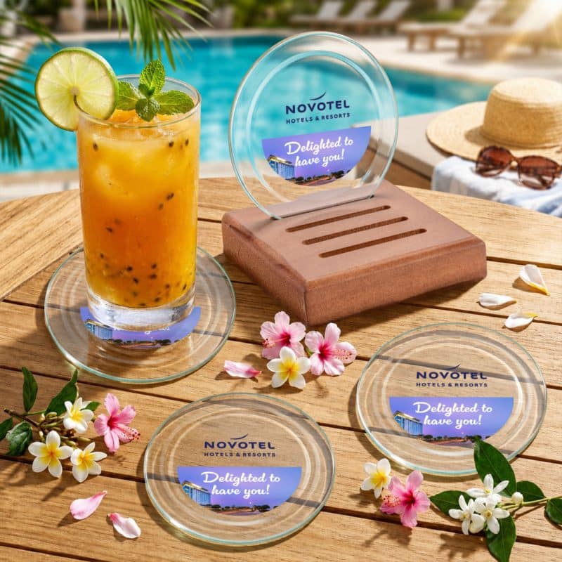 Midland VividPrint? Coasters - Set of 4 on Walnut Base - 2