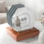 Sloan Coasters - Set of 4 on Walnut Base - 2