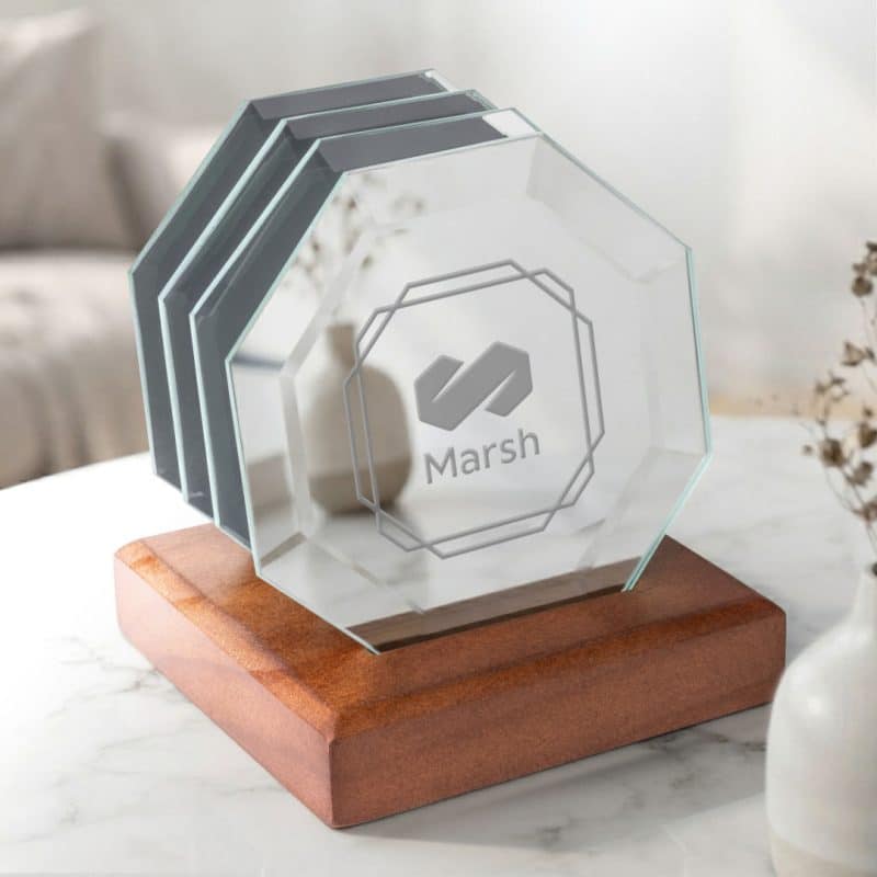 Sloan Coasters - Set of 4 on Walnut Base - 2