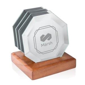 Sloan Coasters - Set of 4 on Walnut Base