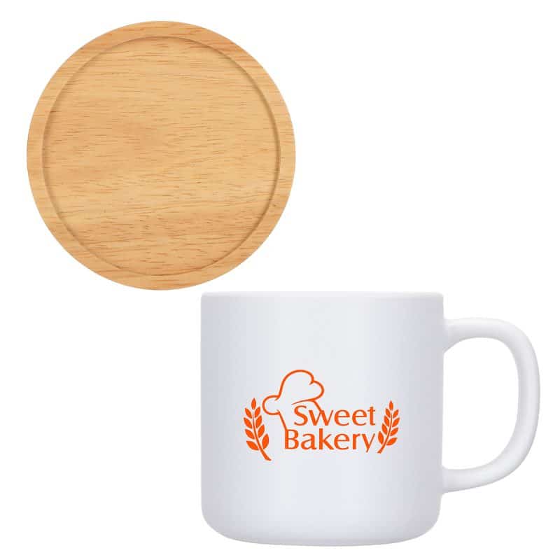 Dalton 12 oz Ceramic Mug w/ Bamboo Lid/Coaster - 8