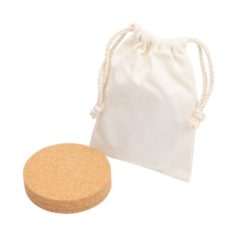 Gerrity Cork Coasters - Set of 4 (in Pouch) - 1