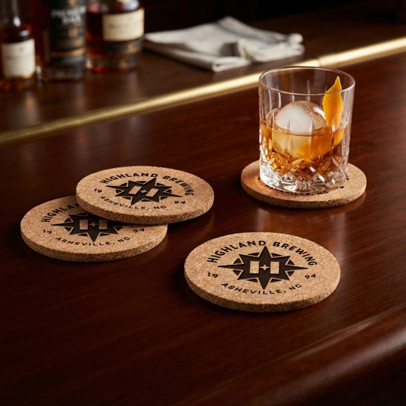 Gerrity Cork Coasters - Set of 4 (in Pouch) - 3