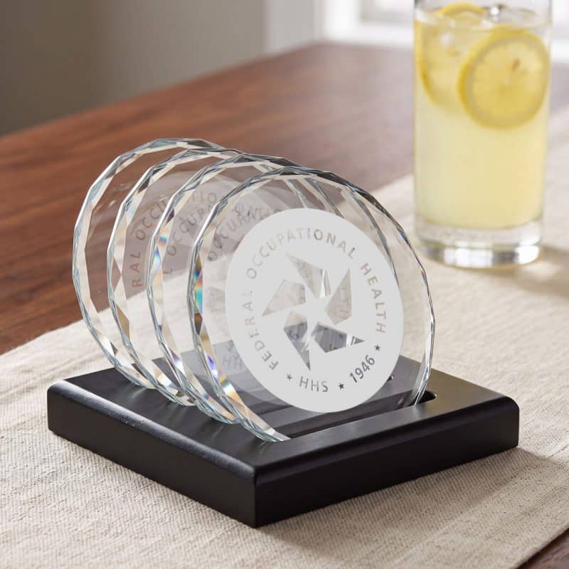 Porterfield Coasters - Set of 4 on Black Base - 2