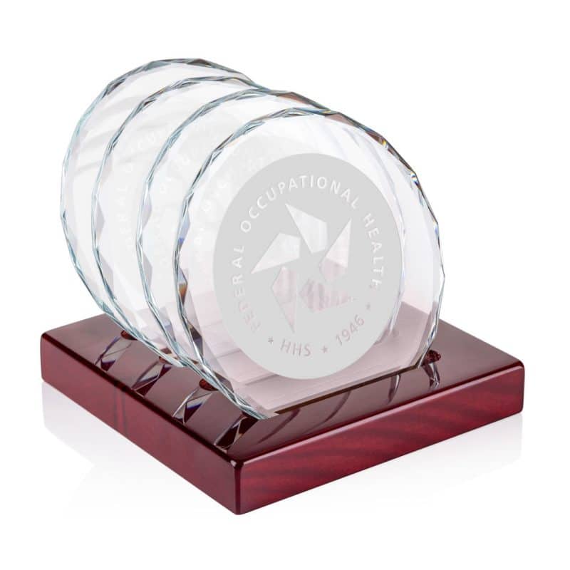 Porterfield Coasters - Set of 4 on Piano Finish Rosewood