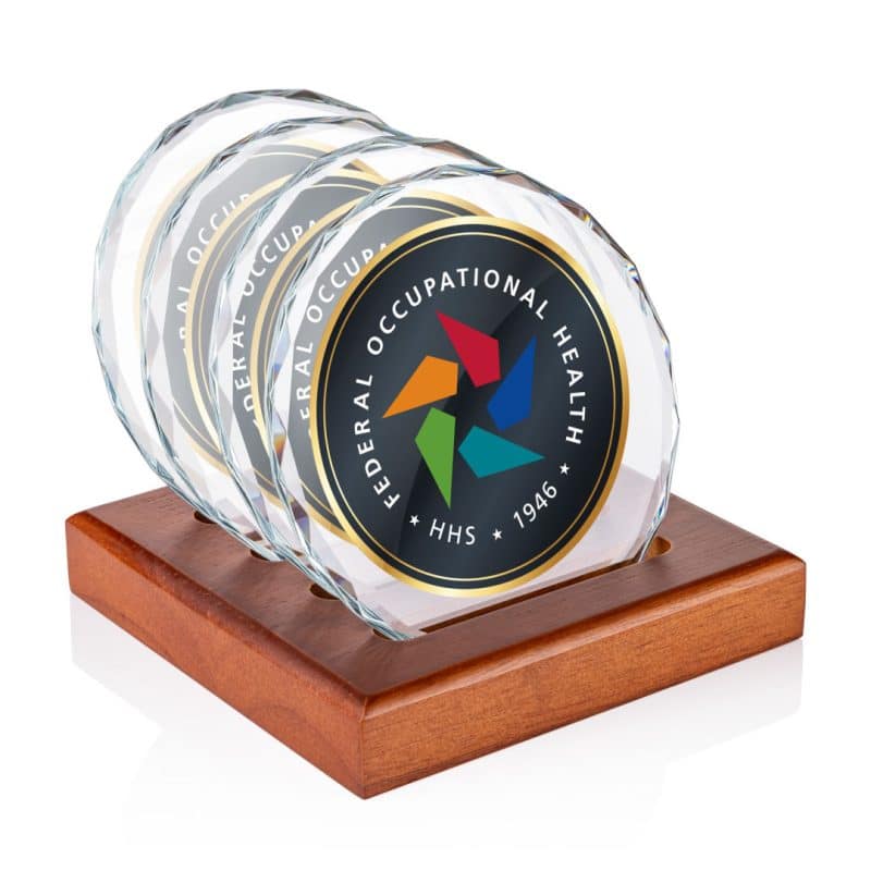 Porterfield VividPrint Coasters - Set of 4 on Walnut