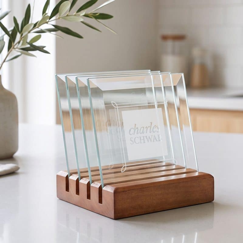 Talbot Coasters - Set of 4 on Walnut Base - 2