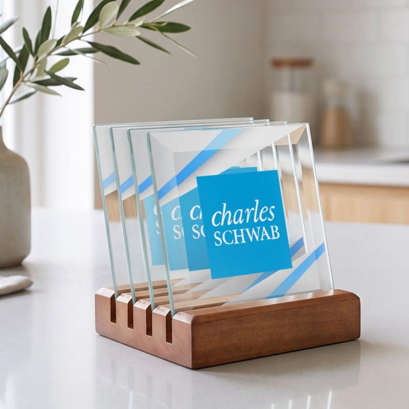 Talbot VividPrint Coasters - Set of 4 on Walnut - 2