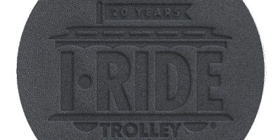 Black Leather Coaster | Circle | 3 7/8" dia. | Debossed