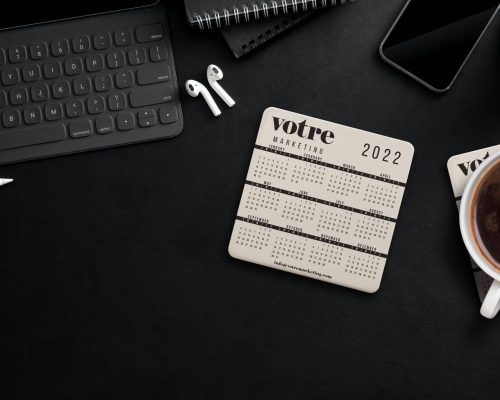 CoasterStone Square Absorbent Stone Coaster - Single (4 1/4"x4 1/4") - Calendar - 1